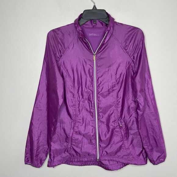 ZELLA Jacket Womens Small S Full-Zip Lightweight Athletic Purple Vented Running - Picture 1 of 12